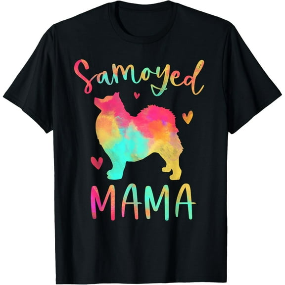 Samoyed Mama Colorful Samoyed Gifts Dog Mom T-Shirt men and women can wear,black,white,creative gift
