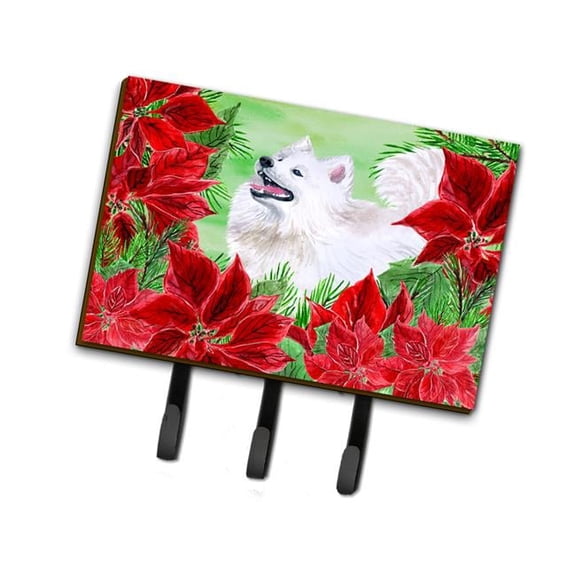 Samoyed Poinsettas Leash or Key Holder