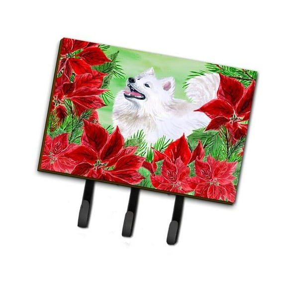 Samoyed Poinsettas Leash or Key Holder