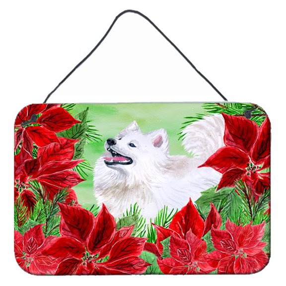 Samoyed Poinsettas Wall or Door Hanging Prints