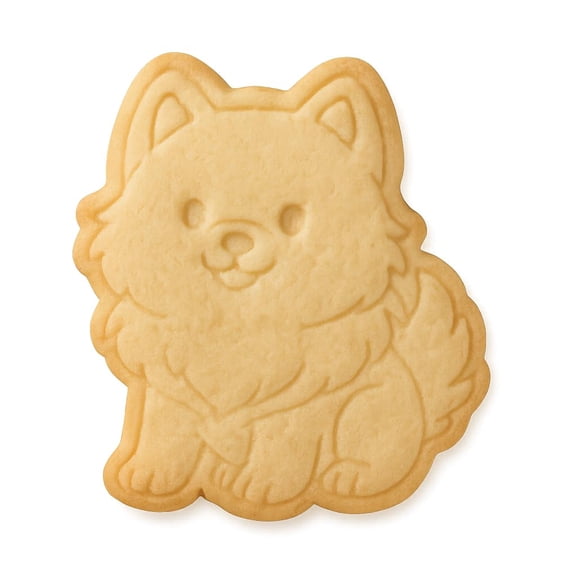 Mighty Gadget Samoyed Puppy Cookie Cutter & Stamp - 4x3.5" Cute Puppy Shape for Dog Lovers Baking (Random Color)
