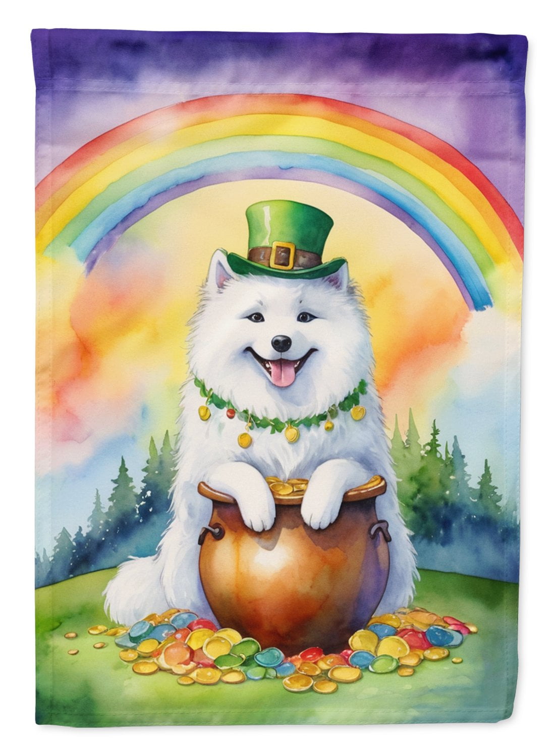 Samoyed St Patrick's Day Garden Flag 11.25 in x 15.5 in