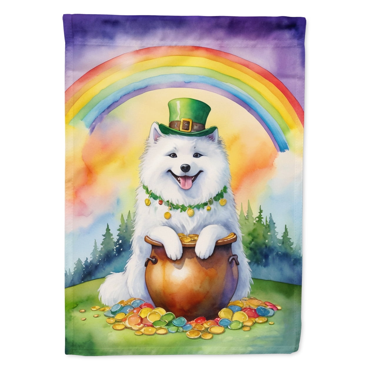 Samoyed St Patrick's Day House Flag 28 in x 40 in