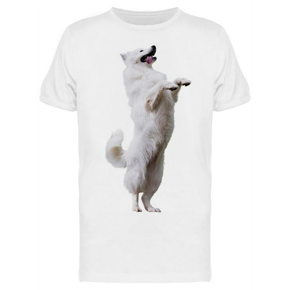 Samoyed Stands On Hind Legs T-Shirt Men -Image by Shutterstock, Male Large