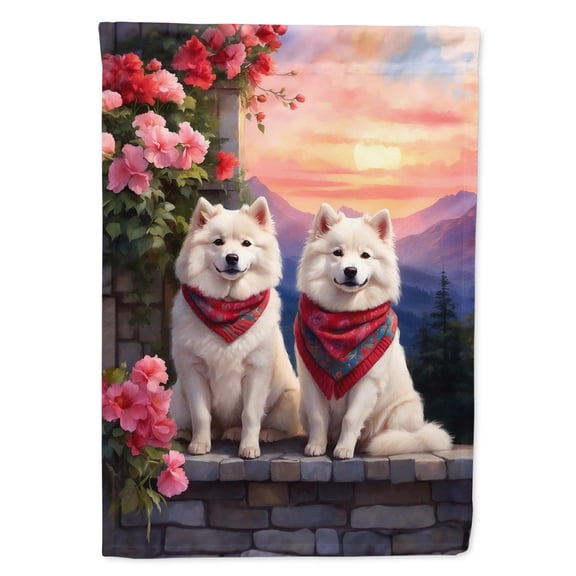 Samoyed Two Hearts Garden Flag 11.25 in x 15.5 in