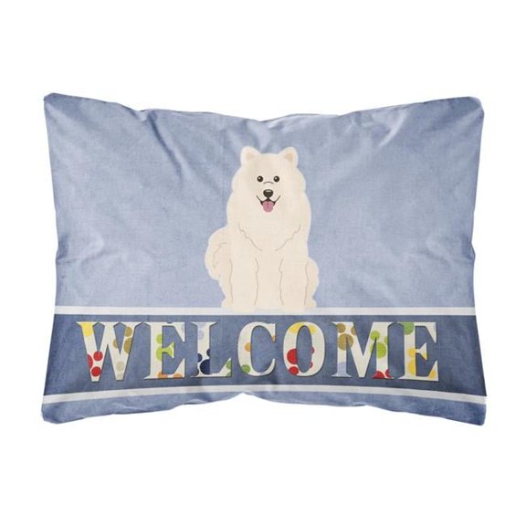 Samoyed Welcome Canvas Fabric Decorative Pillow