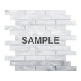 thumbnail image 1 of Sample - Aluminum Metallic Metal 1/3 offset Linear Interlocking Mosaic Tile Backsplash, 1 of 6