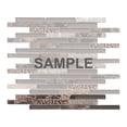 thumbnail image 1 of Sample - Brown Emperador Dark Marble Stone Glass Rose Gold Trim Mosaic Tile Backsplash, 1 of 6