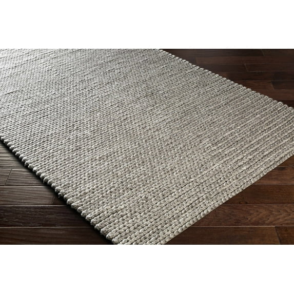 Hauteloom Cirencester Living Room, Bedroom Area Rug - Contemporary - Medium Gray, Ivory - 18" x 18" Sample