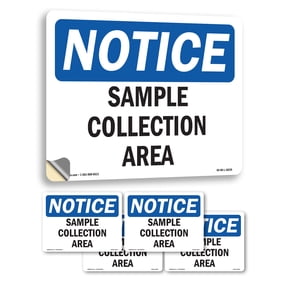 Sample Collection Area OSHA Notice Vinyl Decal Label 5 Inch x 3.5 Inch - 5 Pack