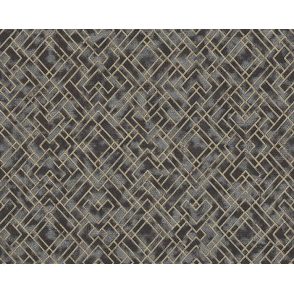 Sample For Display Purposes Only. Concord Wallcoverings Modern Textured Wallpaper 3D, Deco/Motive, Graphics, Vinyl Accent Wall, Black, Gold, Metallic, Silver, 7 in x 10 in, 388281