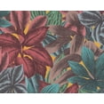 thumbnail image 1 of Sample For Display Purposes Only. Concord Wallcoverings Modern Textured Wallpaper Floral, Vinyl Accent Wall Tropical Jungle, Blue, Brown, Green, Red, Turquoise, Yellow, 7 in x 10 in, 392222, 1 of 5