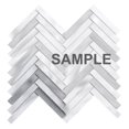 thumbnail image 1 of Sample - Gray Aluminum Metallic Metal Herringbone Mosaic Tile Kitchen Bath Backsplash, 1 of 6