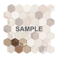 thumbnail image 1 of Sample - Modket Hexagon Crema Marfil Stone Metallic Beige 3D Insert Glass Mosaic Tile Backsplash, 1 of 6