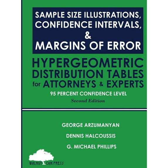Sample Size Illustrations, Confidence Intervals, & Margins of Error: Hypergeometric Distribution Tables for Attorneys & Experts: 95 Percent Confidence Level, 2nd Edition (Paperback)