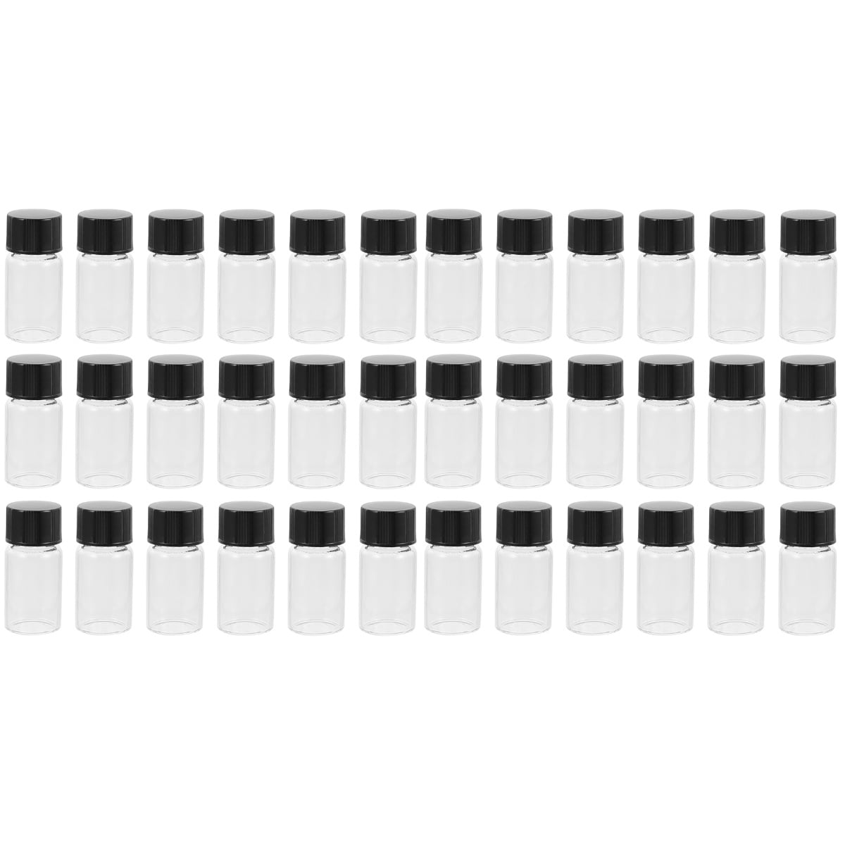 Sample Vial with Lids Transparent Glass Bottle Clear Bottles Reagent