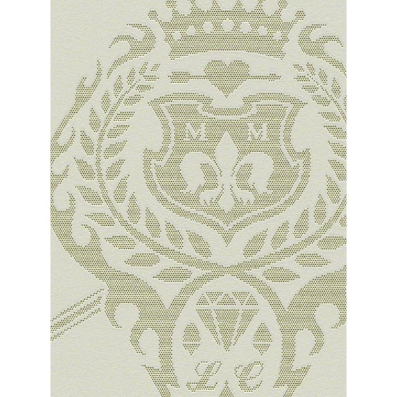 Sample for display purpose only.Concord Wallcoverings Textured Wallpaper Abstract Emblem, Gray Green, 7 In x 10 In, 943991