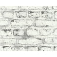 thumbnail image 1 of Sample for display purpose only.Concord Wallcoverings Textured Wallpaper Faux Cottage Featuring Bricks Wall, Grey Silver White, 7 In x 10 In, 362802, 1 of 1