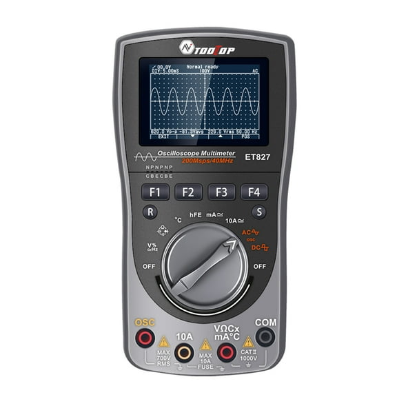 Sampling 2in1 Oscilloscope Multimeter Digital LCD Display Handheld Oscope Meter 40Mhz Bandwidth 120MSPS Sampling Rate Data Storage Function For DIY And Electronic Test