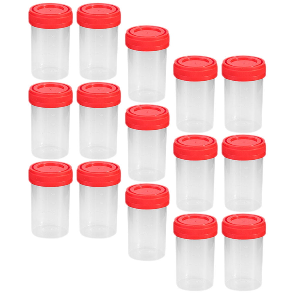 Sampling Cup Urine 25 Pcs Sample Containers with Lids The Specimen Cups ...