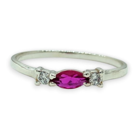 Samriddhi Creations 925 Silver Ruby Moissanite Statement Ring, Gift for Her, Women Ring