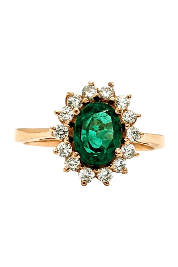 Lab Made Emerald Statement Ring, Moissanite Promise Ring, 8x6 mm Oval Cut 1.46 Cts, Handmade Jewelry, Anniversary Gift for Her