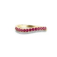 thumbnail image 1 of Samriddhi Creations Lab Ruby and Moissanite Band Ring, Dainty Half Eternity Wedding Band, Dainty Stackable Band, Gift for Her, Silver Jewelry, 1 of 5
