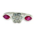 thumbnail image 1 of Samriddhi Creations Sterling Silver Natural Ruby Moissanite Statement Ring, Minimalist Jewelry, Gift For Wife, 1 of 4