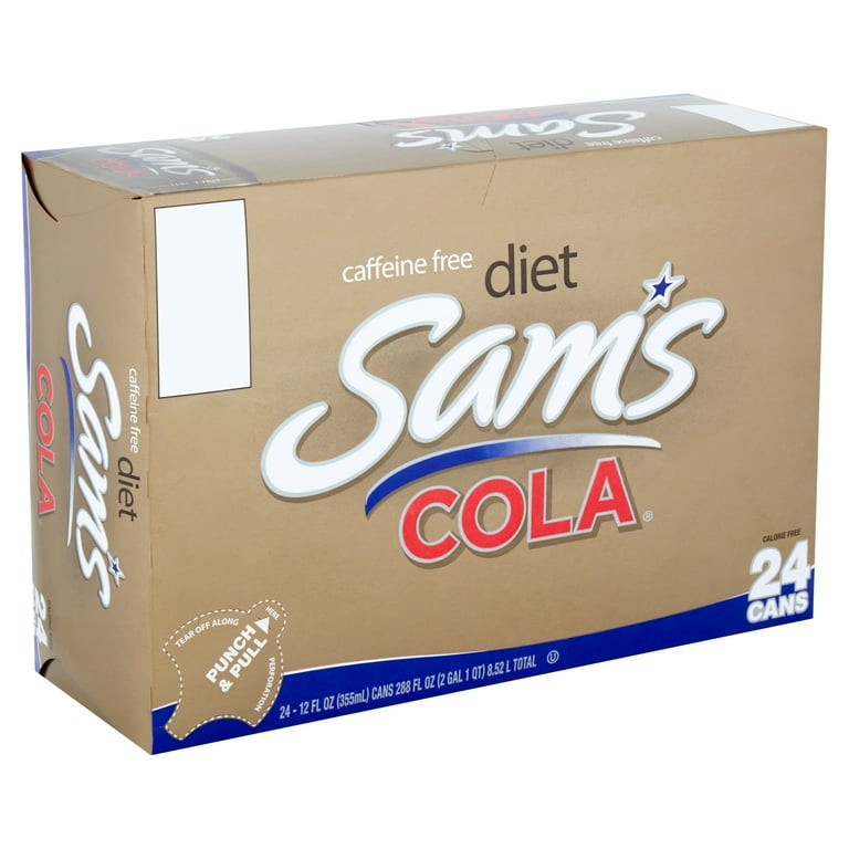 Sams Caffeine-Free Diet Cola Soda Pop, 12 Fl Oz, 24 Pack Cans