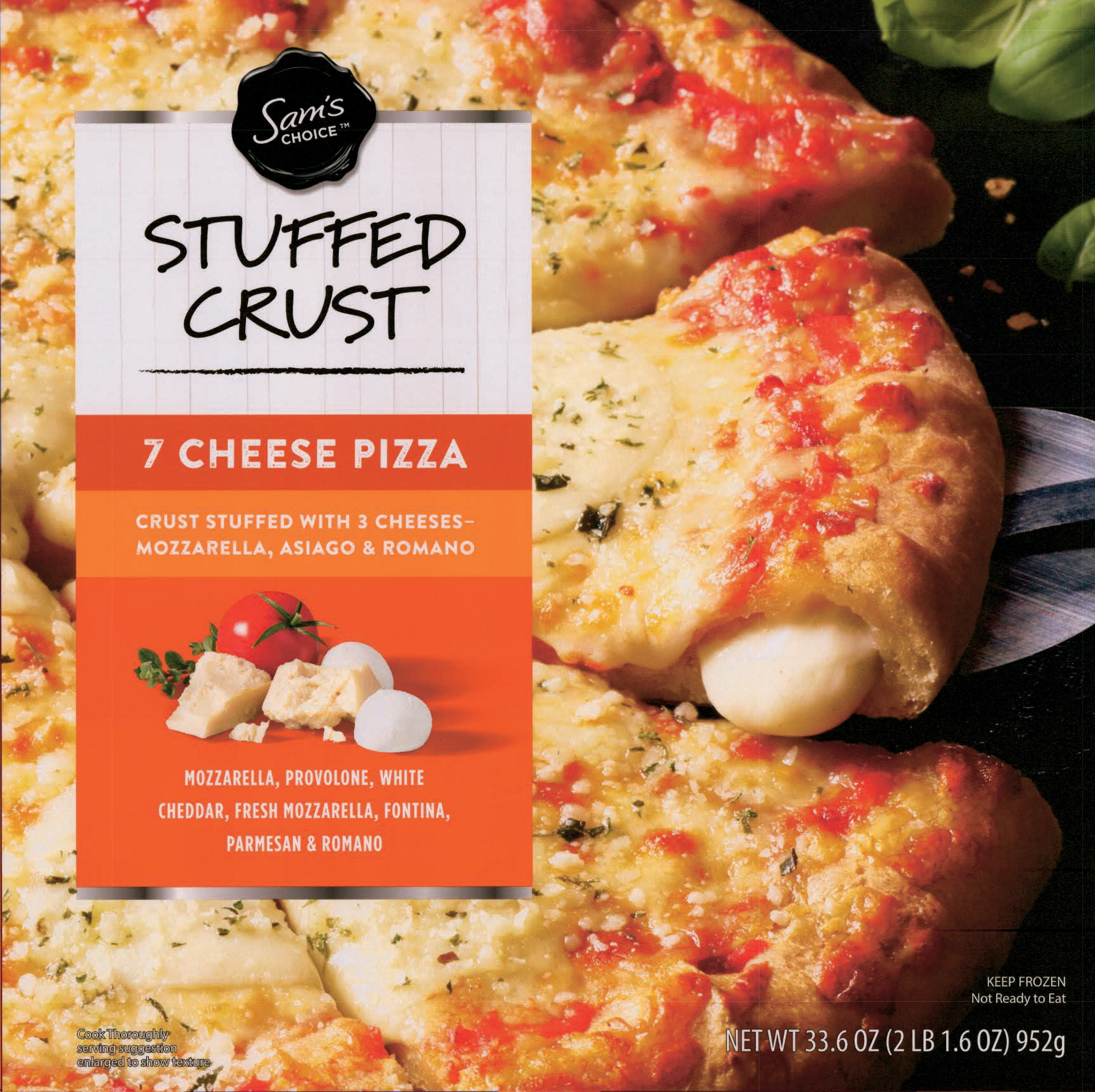 Sams Choice Stuffed Crust Seven Cheese Frozen Pizza 33.6oz