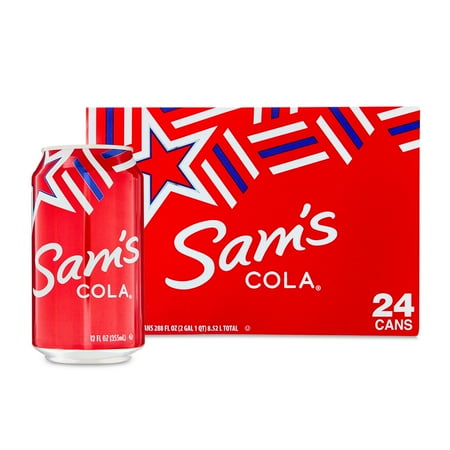 Sams Cola Soda Pop, 12 fl oz, 24 Pack Cans