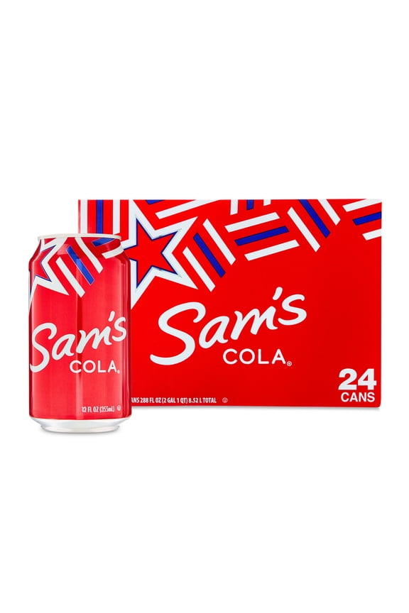 Sams Cola Soda Pop, 12 fl oz, 24 Pack Cans