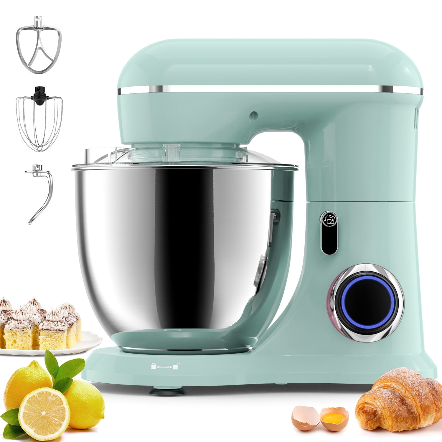Acekool Stand Mixer, 7.5 QT Electric Mixer, 10 Speed 660W Household  Tilt-Head Kitchen Food Mixers Mixer for Baking&Cake, Sliver – The Market  Depot