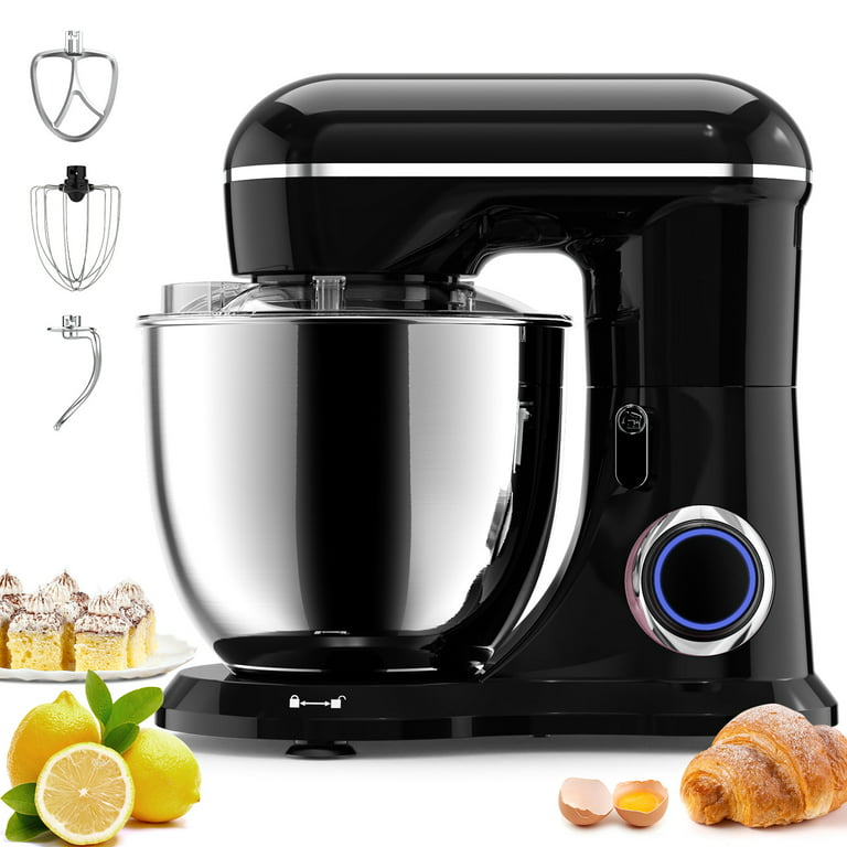 Samsaimo Stand Mixer,6.5-QT 660W 10-Speed Tilt-Head Food Mixer, Kitchen Electric  Mixer with Bowl, Dough Hook, Beater, Whisk for Most Home Cooks, (6.5QT,  Onyx Black） 