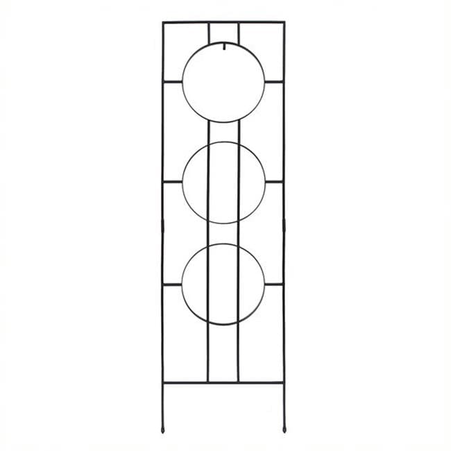 Zen Harmony 44" Black Wrought Iron Garden Trellis