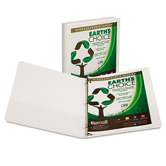 Samsill 0.5 in. Earths Choice Ecological Round Ring View Binder- White