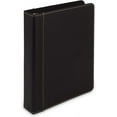 thumbnail image 1 of Samsill 1" Junior Size Contrast Stitch Leather 3 Ring Binder, Holds 8.5 x 5.5" Paper Size, Portfolio Organizer, Black, 1 of 5