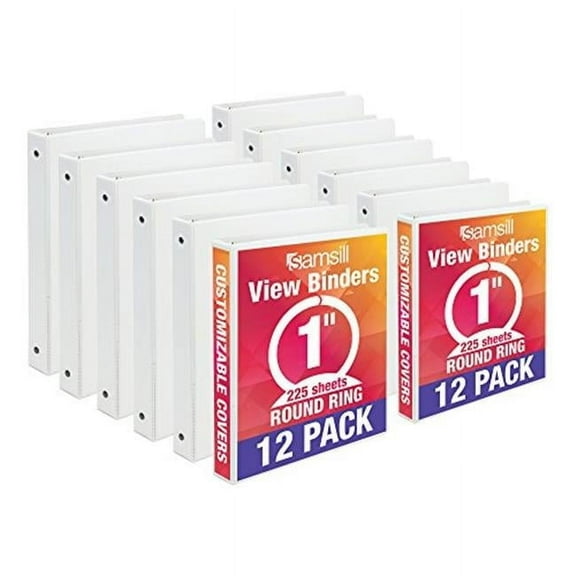 Samsill 1 in. Economy View Binder - White, Pack of 12