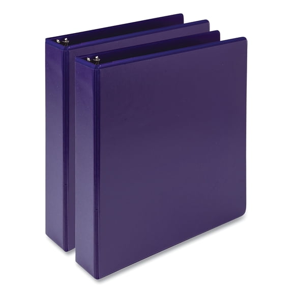 Samsill 2048117 1.5 in. Earths Choice Fashion Round Ring View Binder, Purple - Pack of 2