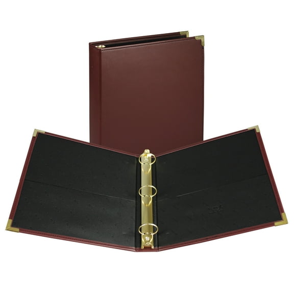 Samsill Classic Presentation 1.5" Round Ring Binder, Burgundy