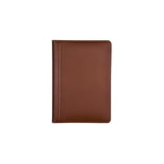 Samsill Contrast Stitch Leather Junior Padfolio, 5"x8" Brown