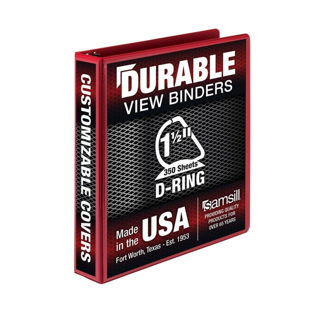 Samsill Durable 1.5 Inch Binder, Made in the USA, D Ring Binder