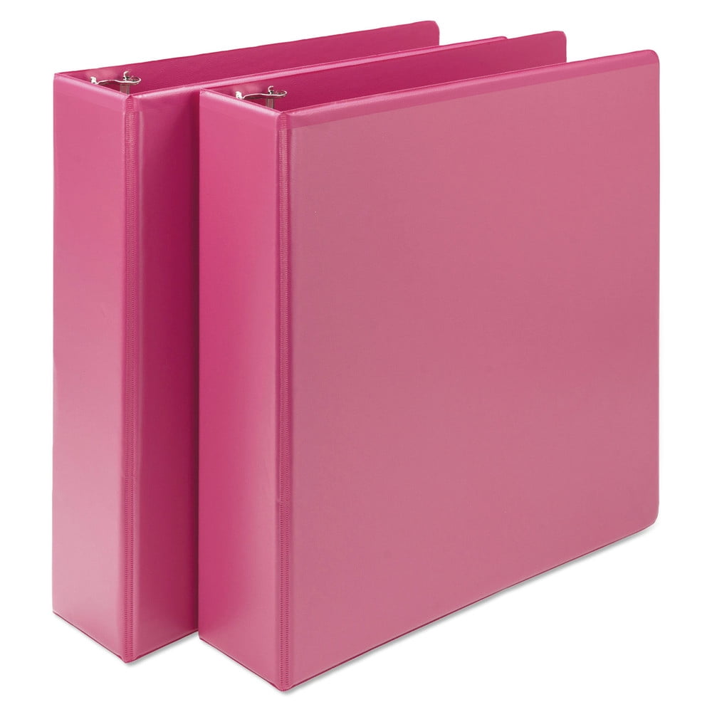 Pink Binder, Linen 3 Ring Binder, File Folder with Gold Hardware (1.5 in),  PACK - QFC