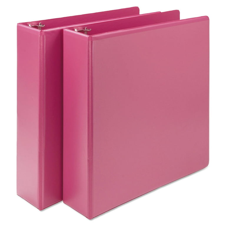 Pink Plastic 1 1/2 Inch 3-Ring Binder