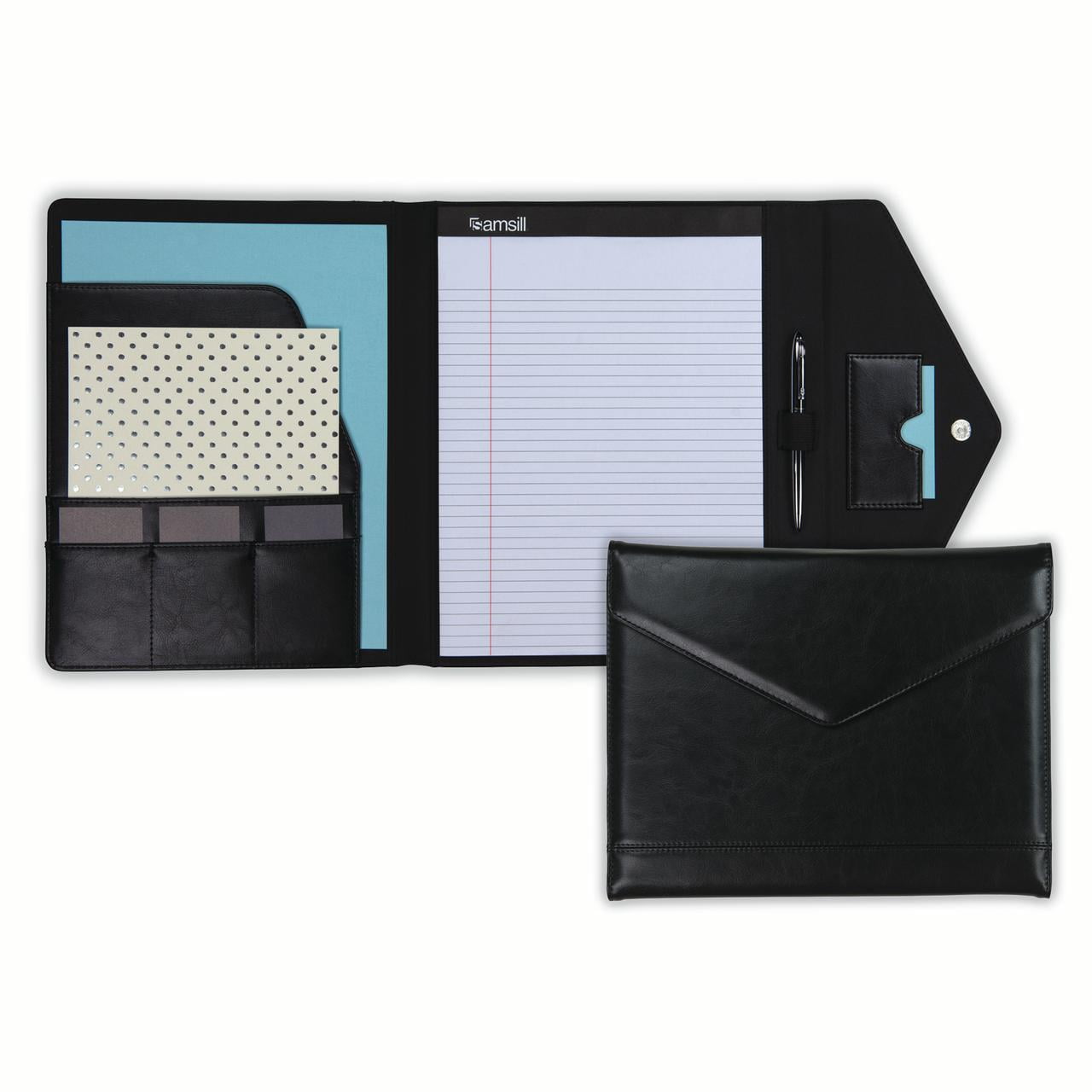 Samsill Envelope Padfolio with Closure, 8.5 x11 Writing Pad, Black
