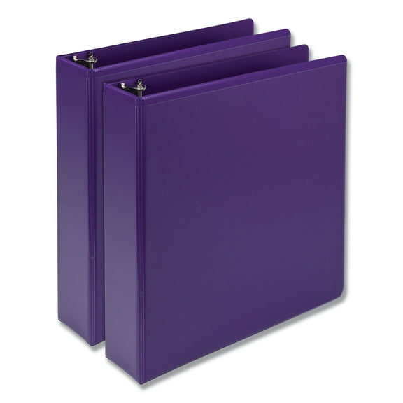 Samsill Fashion View Binder Round Ring 11 x 8-1/2 2" Capacity Purple 2/Pack U86608