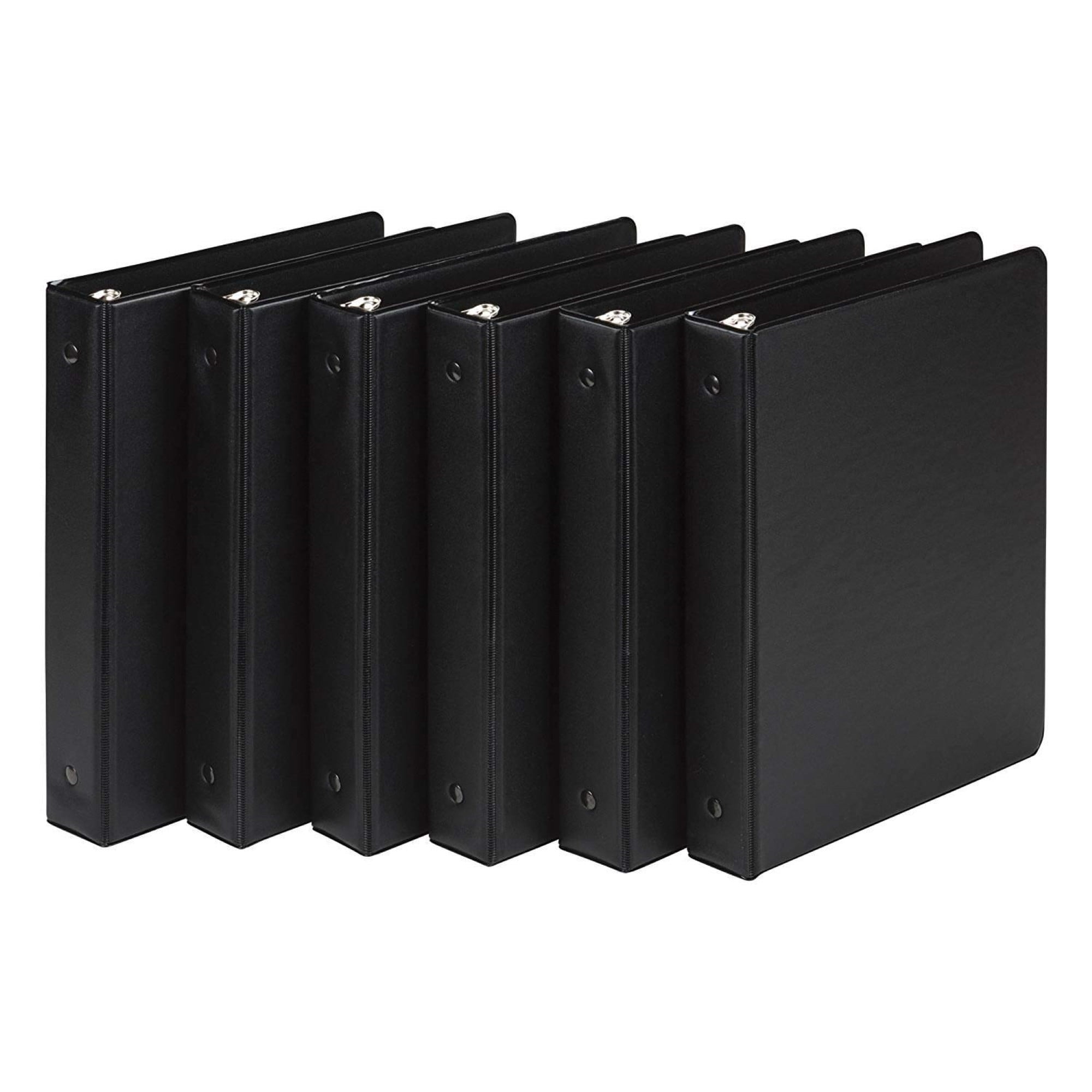 Samsill MP32300 3 Ring Mini Storage Binders, 1 Inch Round Ring Black