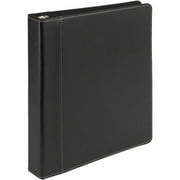 Samsill, SAM15710, Contrast Stitch Leather Ring Binder, 1 Each, Black