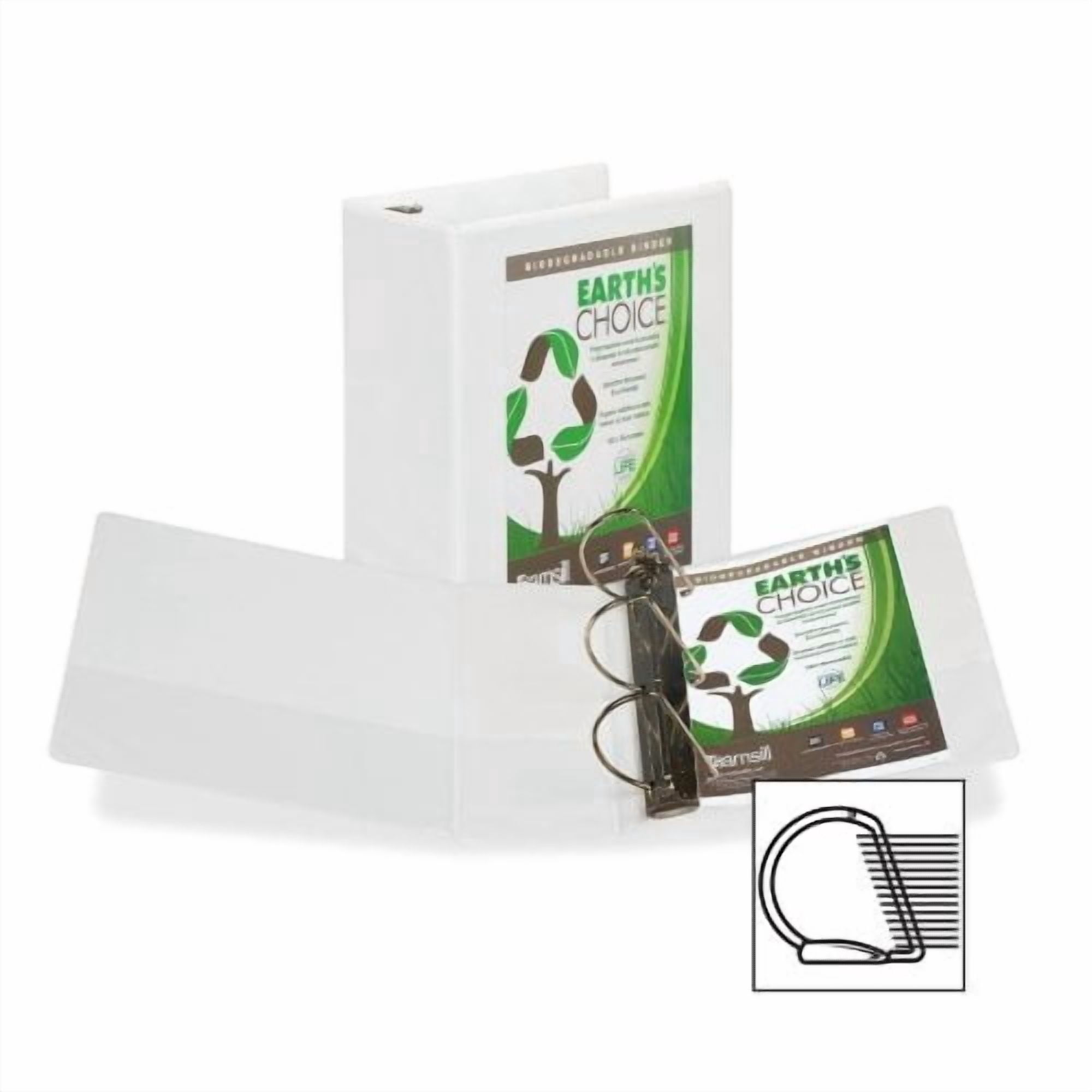 Samsill, SAM16907, Earth's Choice Plant-based Durable View Binder, 1 Each, White