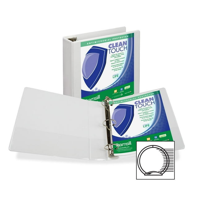 Samsill, SAM18267, Antimicrobial Insertable Round Ring Binder, 1 Each, White